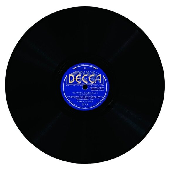 Frank Luther - Tuneful Tales, Parts 1 & 2 - 593 Decca - 78rpm 10" Shellac - Picture 1 of 4